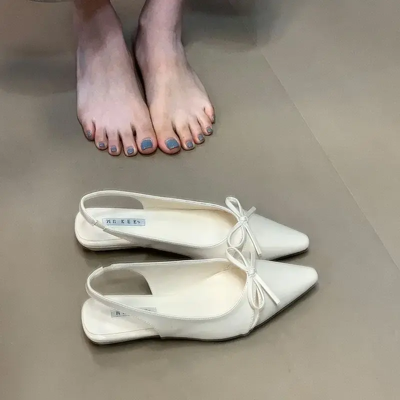 Summer Fashion Butterfly-knot Women Sandals Shallow Slip On Slingbacks Ladies Casual Dress Street Style Flats Shoes