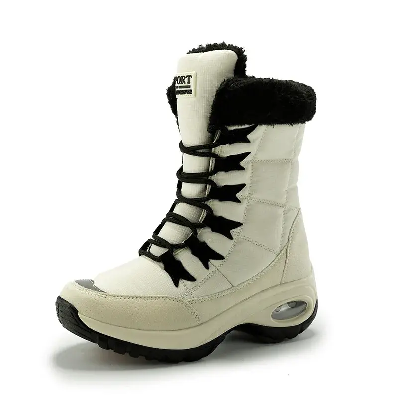 2025 Women Boots High Quality Warm Snow Lace-up Comfortable Ankle Outdoor Waterproof Hiking Boots Size 36-42