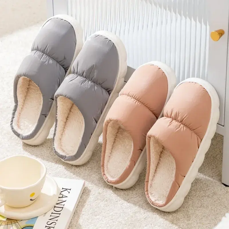 Women's Slippers  Winter New Home Couple Warm Non Slip Plush Cotton Slippers Comfort Thick Soled Floor Anti Cold Slippers