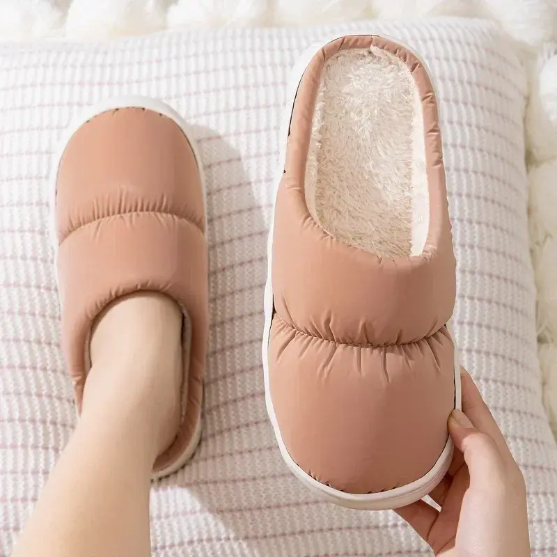 Women's Slippers  Winter New Home Couple Warm Non Slip Plush Cotton Slippers Comfort Thick Soled Floor Anti Cold Slippers