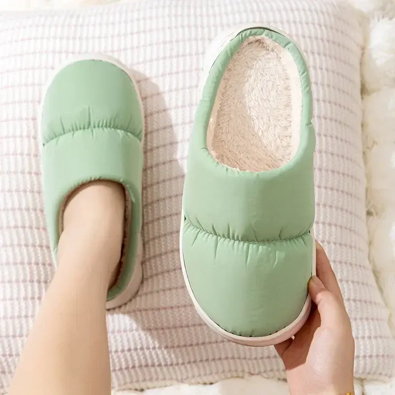 Women's Slippers  Winter New Home Couple Warm Non Slip Plush Cotton Slippers Comfort Thick Soled Floor Anti Cold Slippers