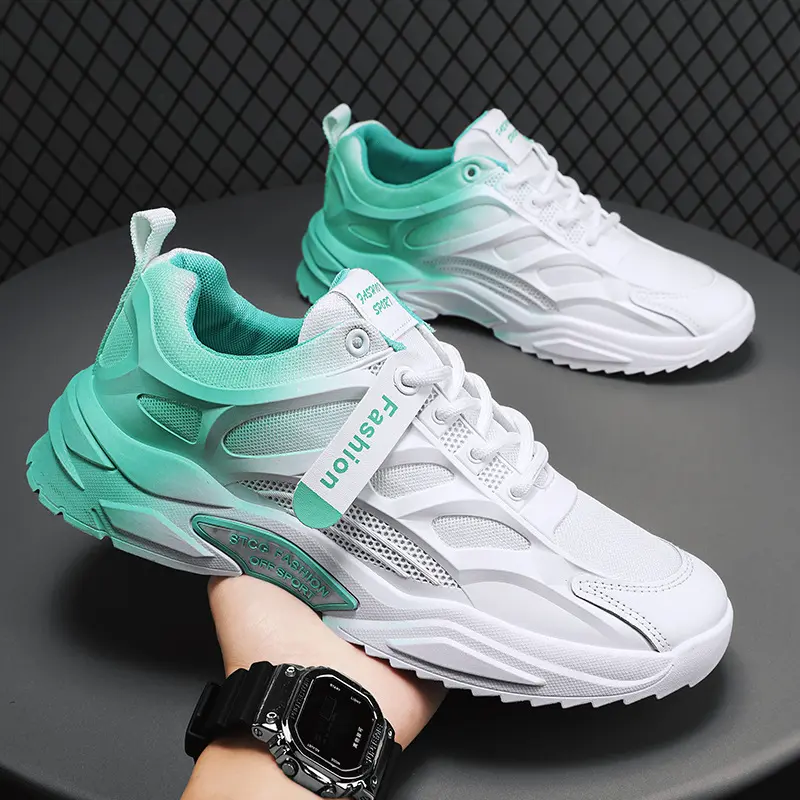 Gradient Men Sneakers Breathable Mesh Running Shoes Tenis Masculino 2023 Fashion Comfortable Lace Up Casual Men Vulcanized Shoes