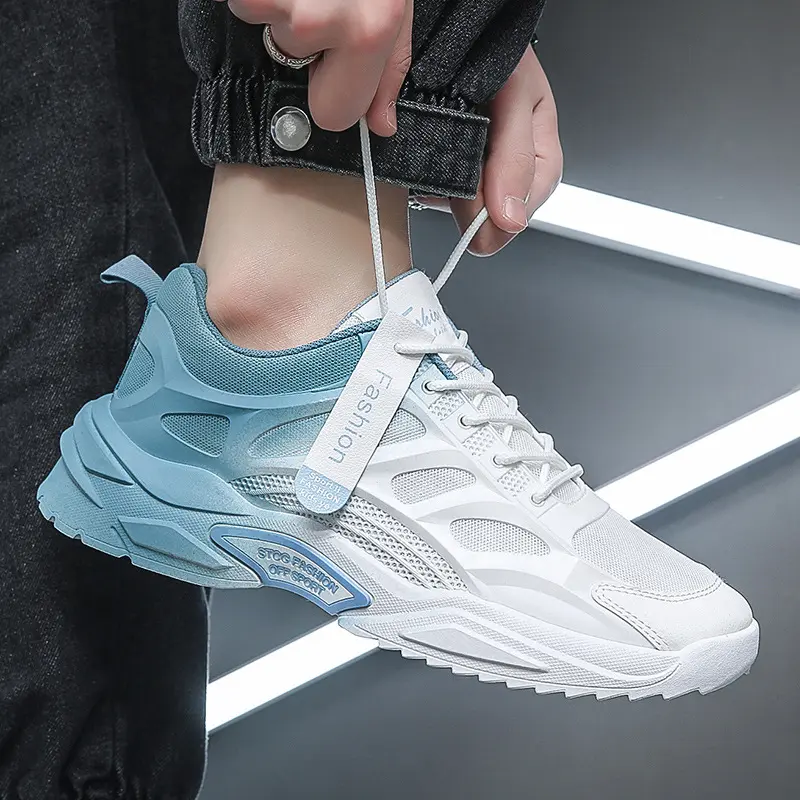 Gradient Men Sneakers Breathable Mesh Running Shoes Tenis Masculino 2023 Fashion Comfortable Lace Up Casual Men Vulcanized Shoes