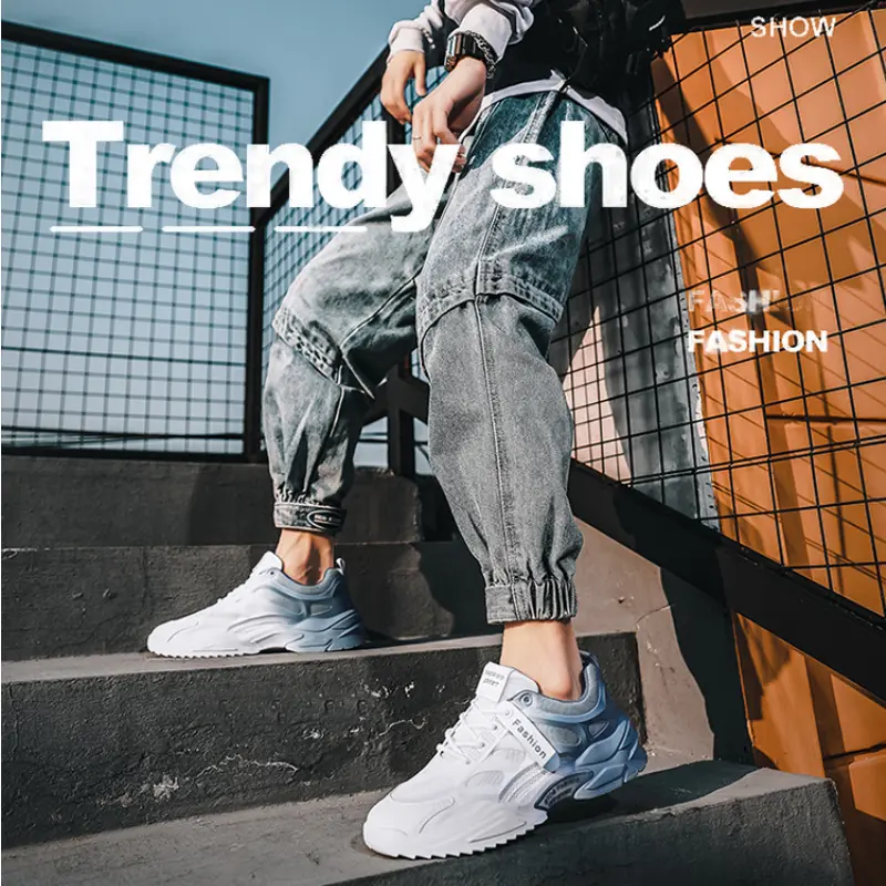 Gradient Men Sneakers Breathable Mesh Running Shoes Tenis Masculino 2023 Fashion Comfortable Lace Up Casual Men Vulcanized Shoes
