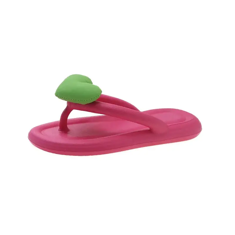 Rainbow Color Flip Flops Women Outwear 2023 Summer New Heart Beach Soft Sole Slippers Indoor Paltform EVA Home Wear Women Shoes