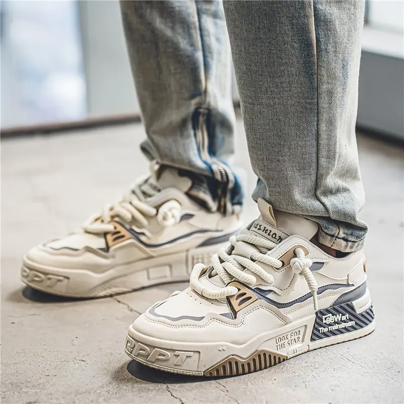 Mens Trendy Skate Shoes Comfy Non Slip Casual Lace up Sneakers for Mens Outdoor Activities 2024