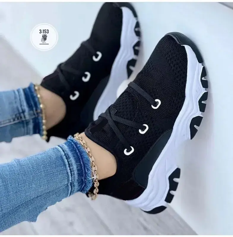 Women's Sneakers Platform Casual Lace Up Sport Design Vulcanized Shoes Fashion Tennis Women Shoes Zapatillas MujerSneakers