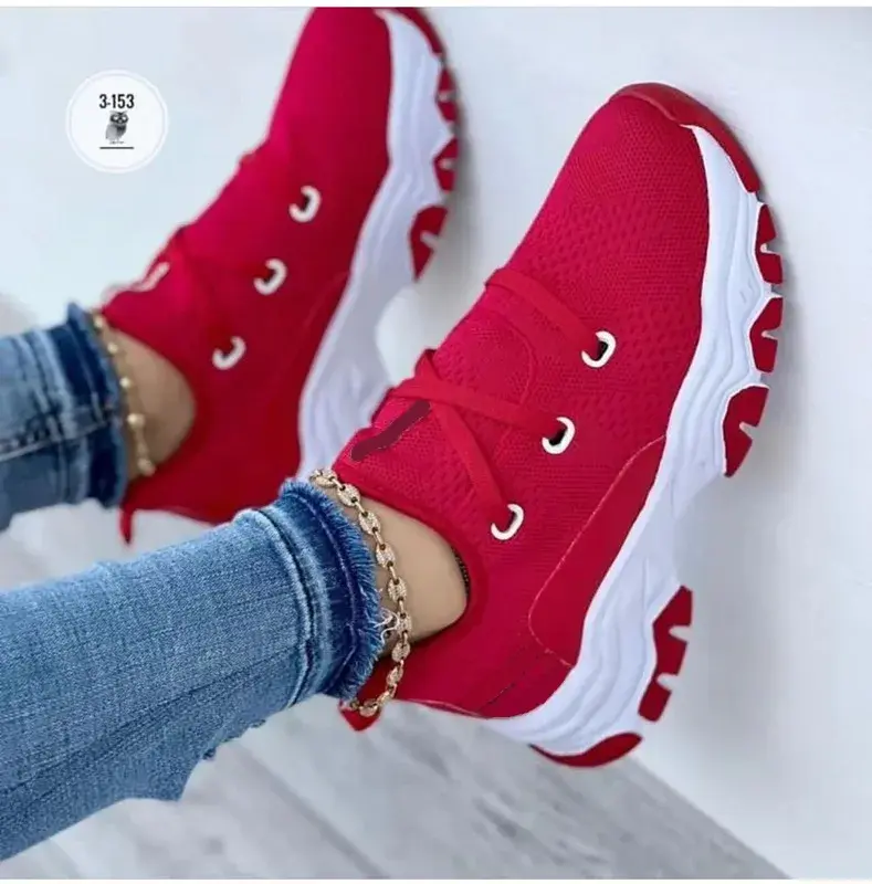 Women's Sneakers Platform Casual Lace Up Sport Design Vulcanized Shoes Fashion Tennis Women Shoes Zapatillas MujerSneakers