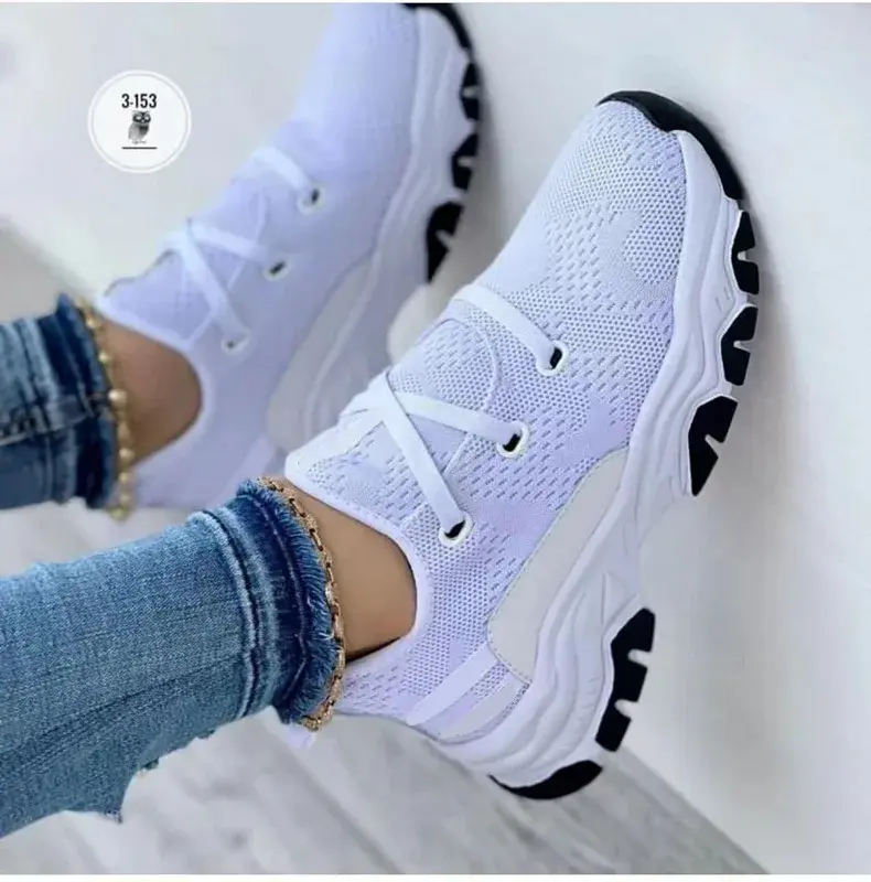 Women's Sneakers Platform Casual Lace Up Sport Design Vulcanized Shoes Fashion Tennis Women Shoes Zapatillas MujerSneakers