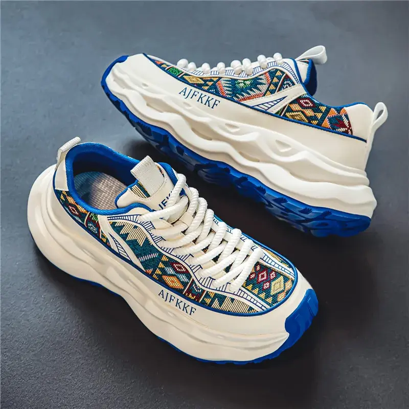 Men's Sneakers  Autumn/winter New Korean Trendy Lace Up Sports Casual Black Shoes Anti Slip Thick Soled Fashion Men Shoes