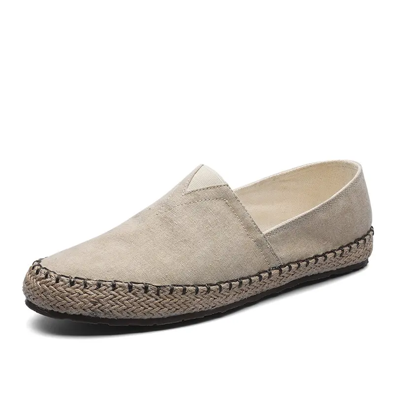 Spring and Autumn High-quality Espadrilles Shoes Men's Flat Canvas 2025 Hemp Lazy Flat Shoes Men's Loafers Driving