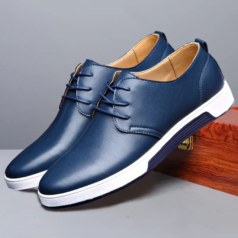 2025Summer Breathable Holes Soft Male Casual Leather Shoes Adult Luxury Brand Flat Footwear Comfortable Shoes For Men