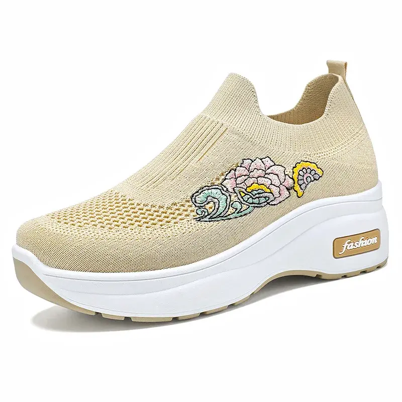 ladies shoes，sneakers for women，women's shoes summer2025，Thick Bottom Wedge Heel Breathable sale shoes