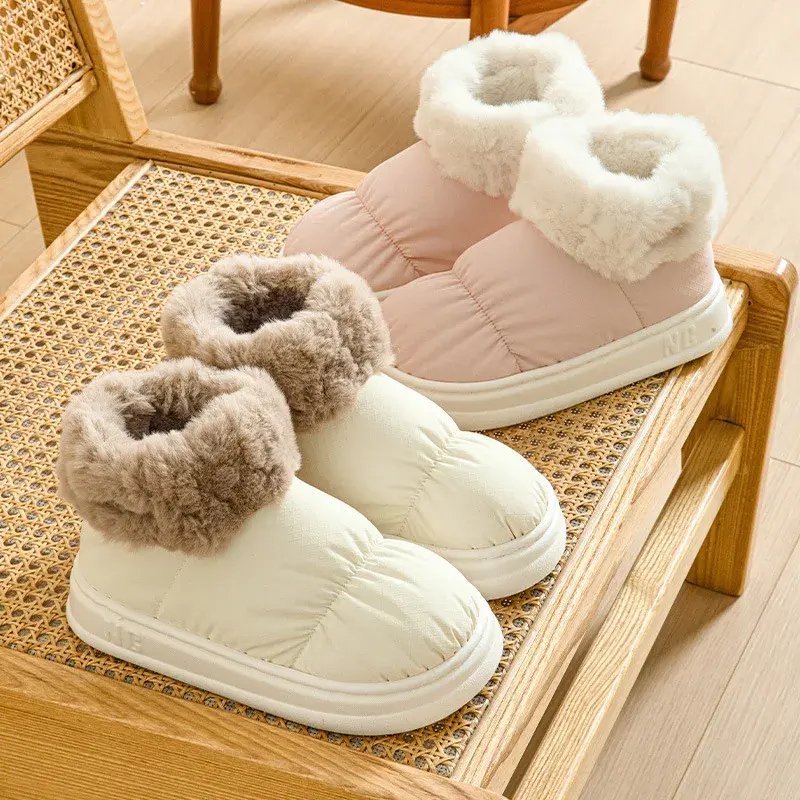 Winter women man boots snow boot plush waterproof platform cotton shoes plush warm indoor new comfort anti slip ankle boots