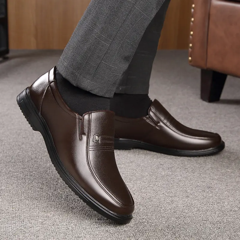 Leather Men Formal Shoes Luxury Brand Men's Loafers Dress Moccasins Breathable Slip on Black Driving Shoes Plus Size 37-46