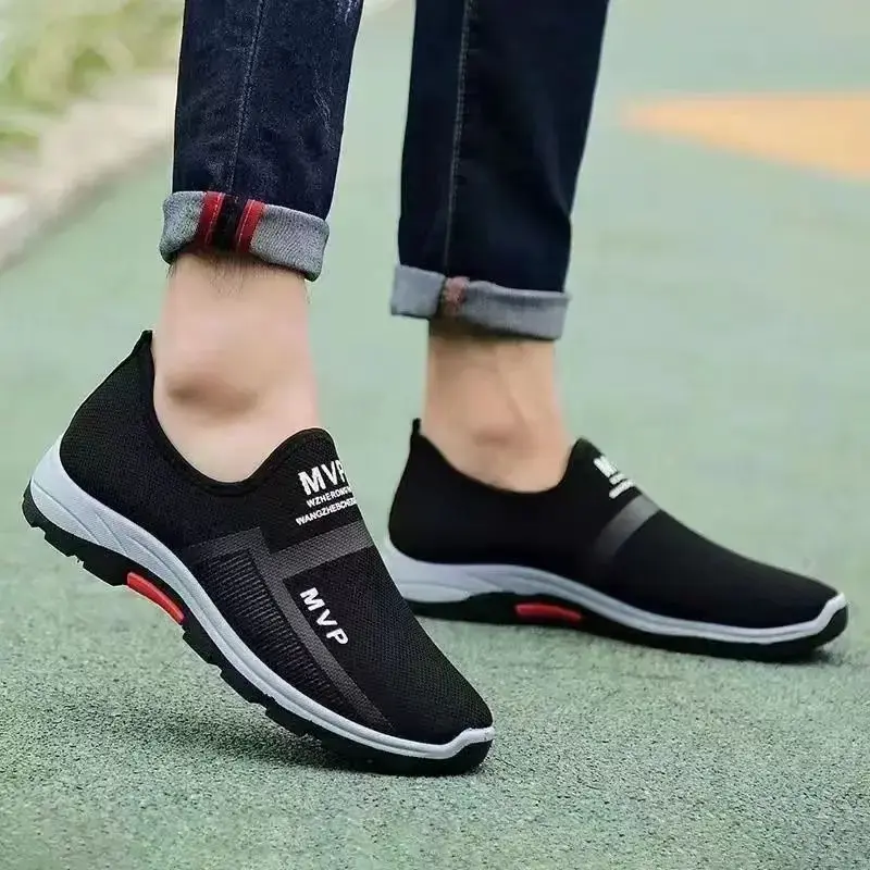 Slip on Mesh Men Shoes Lightweight Sneakers Men Fashion Casual Walking Shoes Breathable Slip on Mens Loafers Zapatillas Hombre