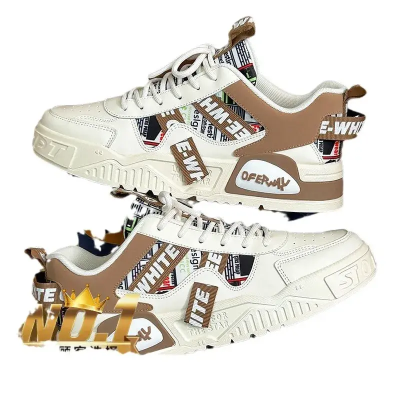 New Men's Shoes Spring and Summer New Wave Flower Shoes Men's Tide Shoes Men's Leather Sports Casual Breathable Board Shoes2025