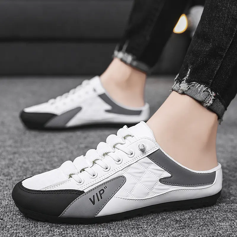 2023 Fashion men New Style lat-soled Wild Flat-bottomed Summer Thin Section Baotou Half Slippers