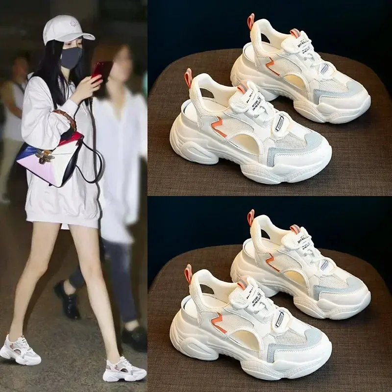 Women Sandals Summer New Lady Platform Chunky Comfortable Mesh Open Toe Casual Sports Sandals Ladies Shoes 2025