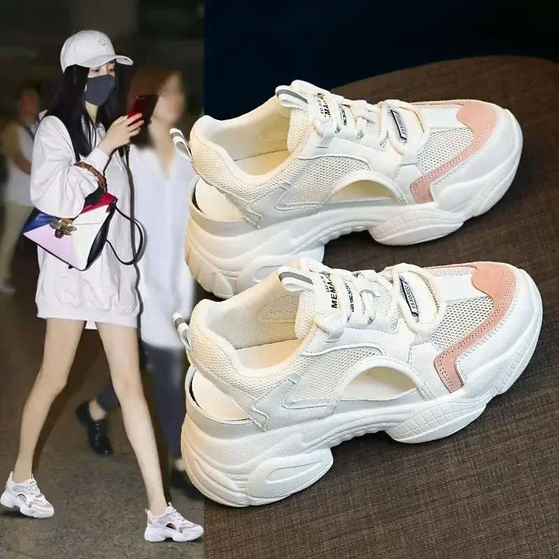 Women Sandals Summer New Lady Platform Chunky Comfortable Mesh Open Toe Casual Sports Sandals Ladies Shoes 2025