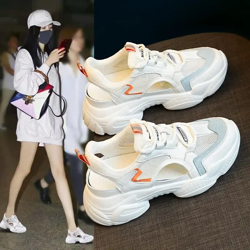 Women Sandals Summer New Lady Platform Chunky Comfortable Mesh Open Toe Casual Sports Sandals Ladies Shoes 2025