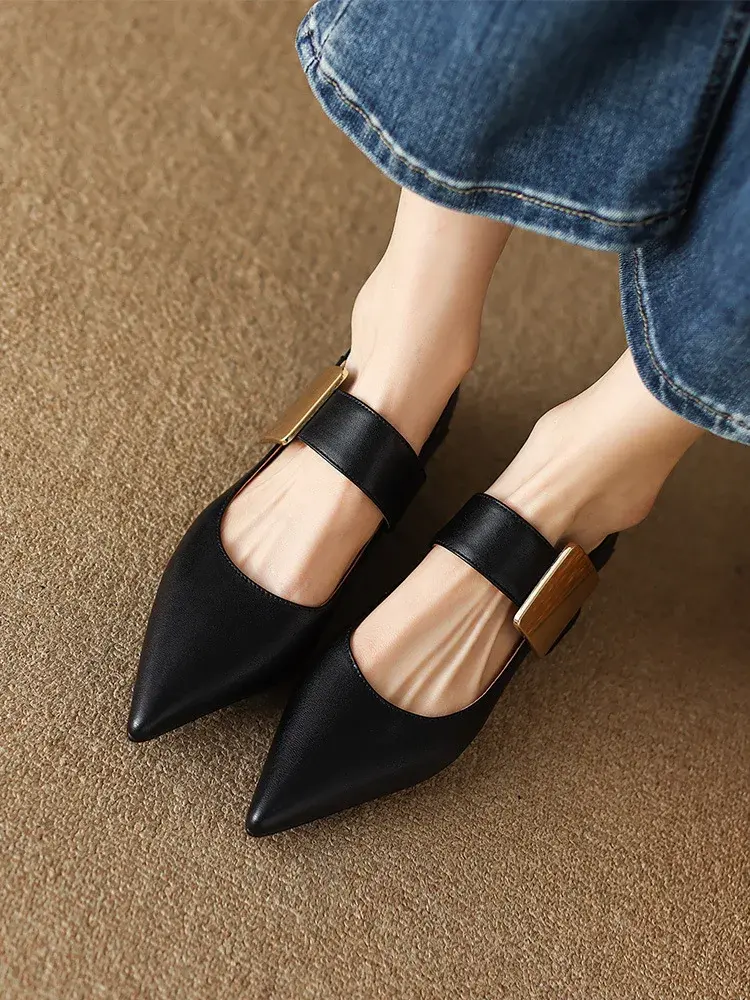 Women Nature Suede High Thick Heels SmallHut Black Apricot Square Toe Pumps Elegant Lady Metal Decoration Shoes 2025