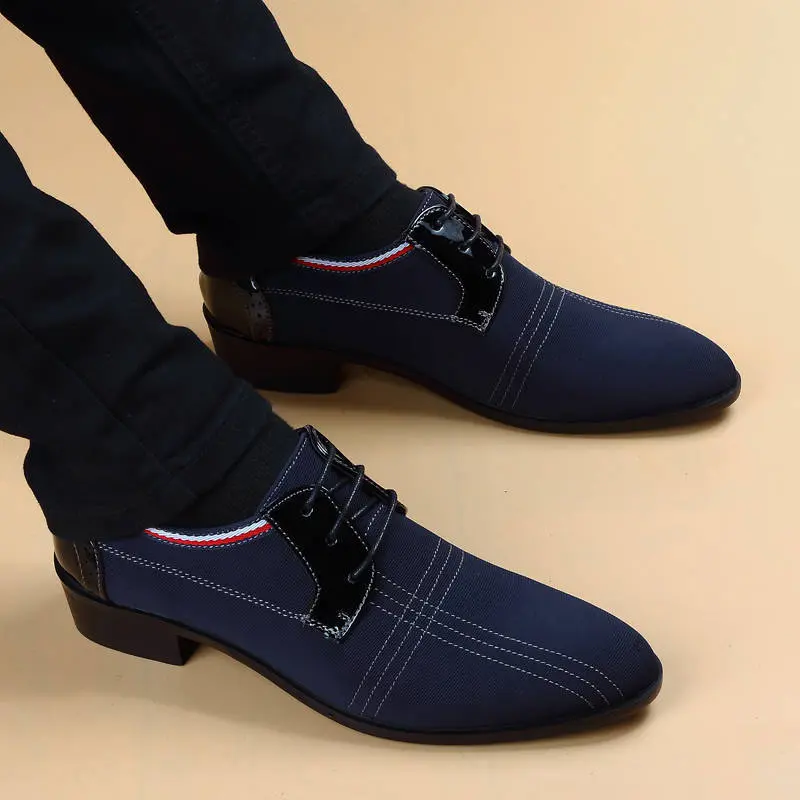 New Cloth Upper Men Shoes Leather Breathable British Leisure Suit business dress men's canvas shoes