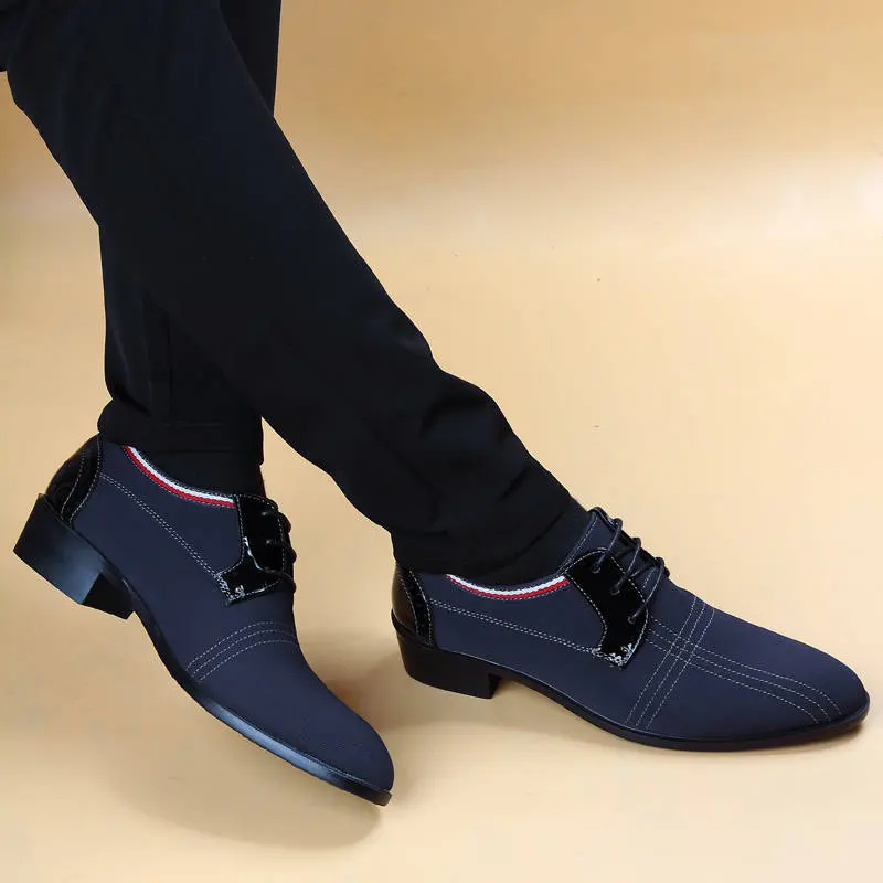 New Cloth Upper Men Shoes Leather Breathable British Leisure Suit business dress men's canvas shoes