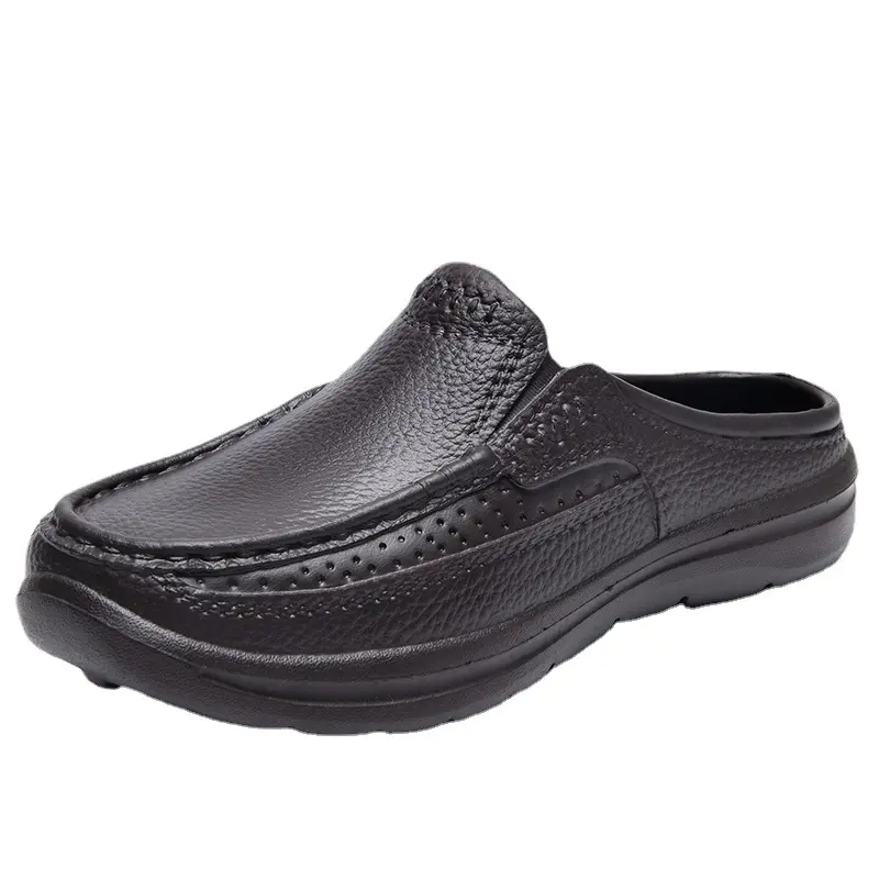 2025Summer Men's Chef Shoes Anti Slip Waterproof Soft Sole EVA Solid Color Work Shoes Male Plus Size Daily Slip on Care Shoes