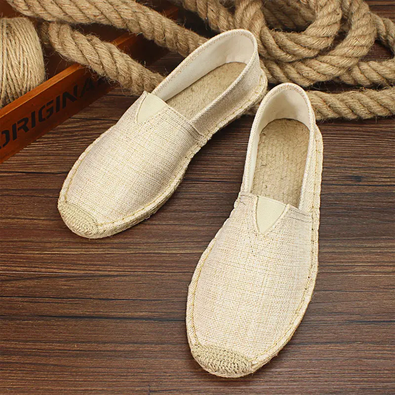 2022 Autumn Linen Men Canvas Shoes Loafers Summer Breathable Men's Casual Shoes Slip-On Old Beijing Cloth Shoes Male Flats