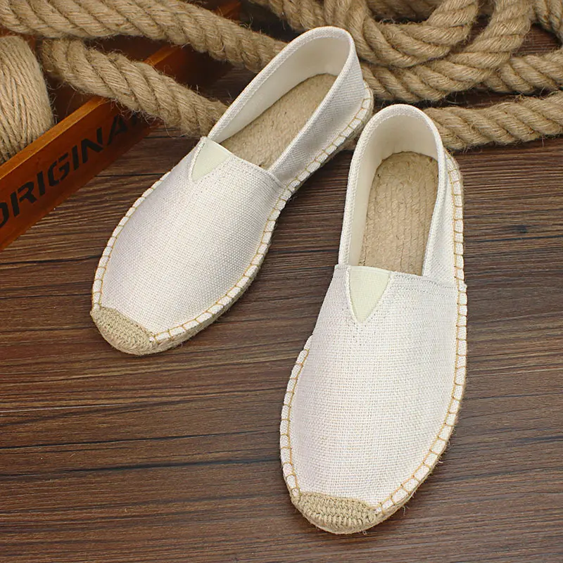 2022 Autumn Linen Men Canvas Shoes Loafers Summer Breathable Men's Casual Shoes Slip-On Old Beijing Cloth Shoes Male Flats