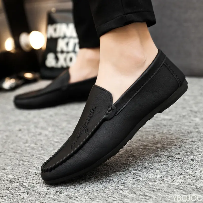 2022 Spring Summer NEW Men's Loafers Comfortable Flat Casual Shoes Men Breathable Moccasins Slip-On Soft Leather Driving Shoes