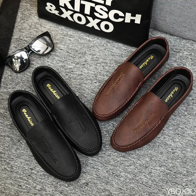 2022 Spring Summer NEW Men's Loafers Comfortable Flat Casual Shoes Men Breathable Moccasins Slip-On Soft Leather Driving Shoes