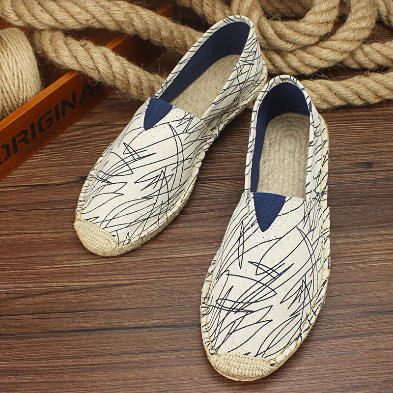 2022 Autumn Linen Men Canvas Shoes Loafers Summer Breathable Men's Casual Shoes Slip-On Old Beijing Cloth Shoes Male Flats
