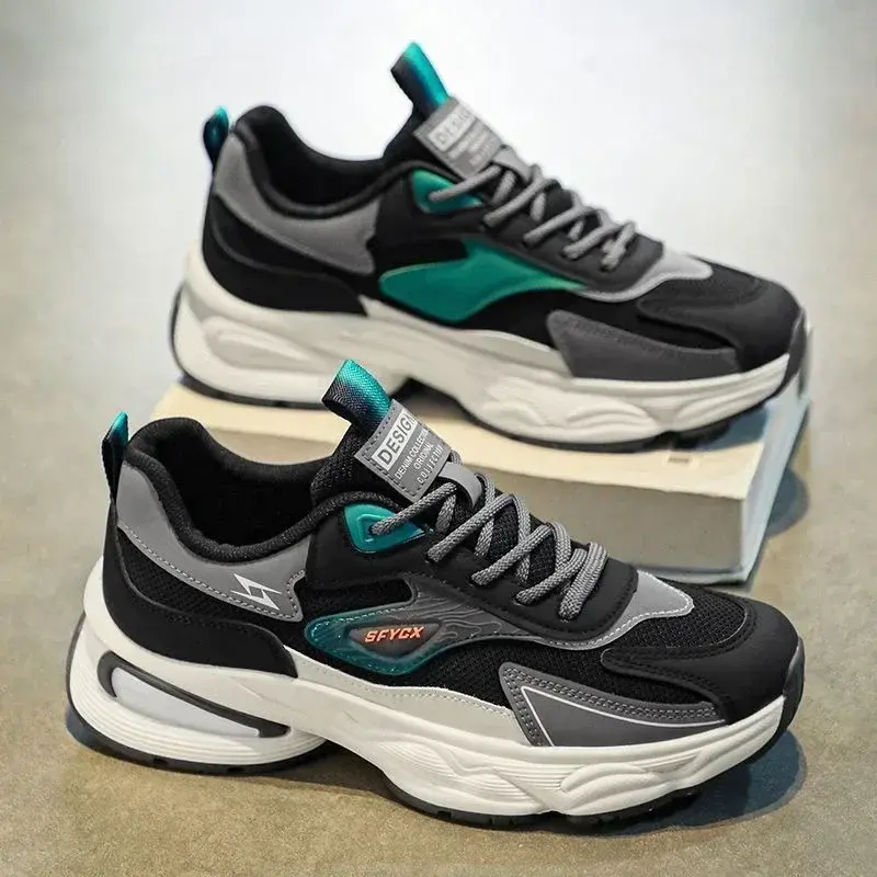 Men Casual Sneakers Fashion Breathable Mesh Thick Sole Sports Casual Shoes Mens Trend Anti-Slip Running Shoe Zapatillas Hombre