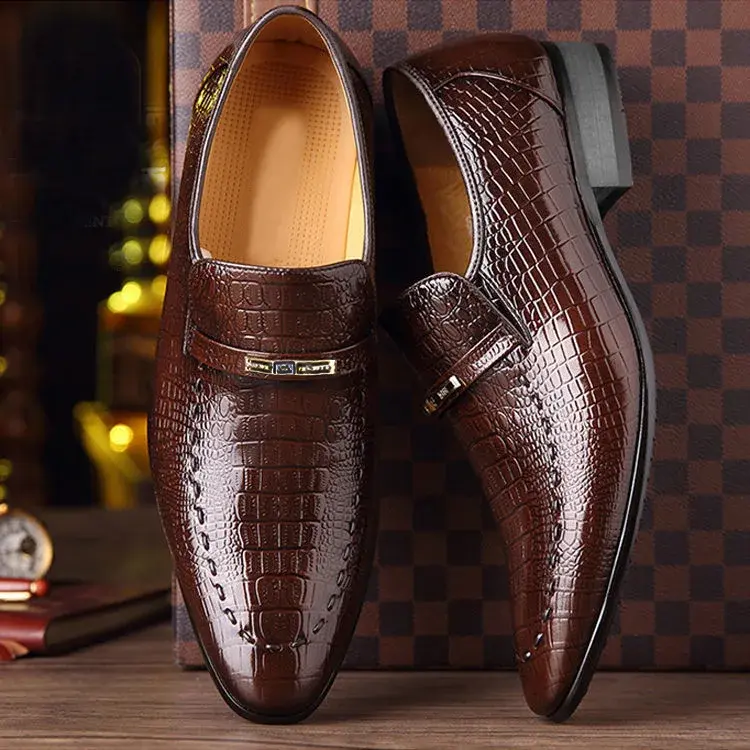 Shoes Luxury Mens PU Leather Pattern Men Business Dress Shoes Casual Social Shoe Male Wedding Footwear Zapatos Hombre 2023