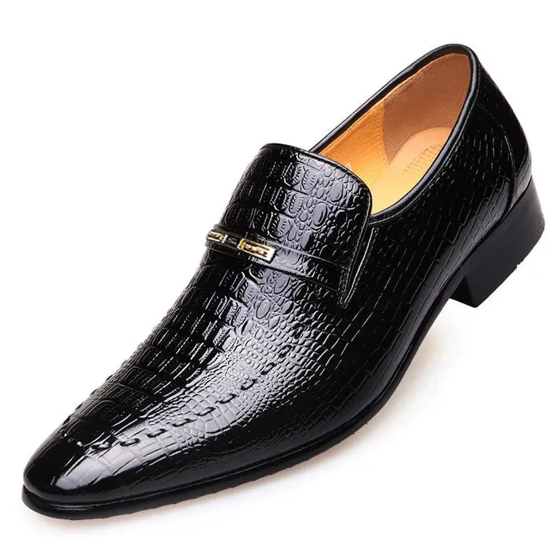 Shoes Luxury Mens PU Leather Pattern Men Business Dress Shoes Casual Social Shoe Male Wedding Footwear Zapatos Hombre 2023