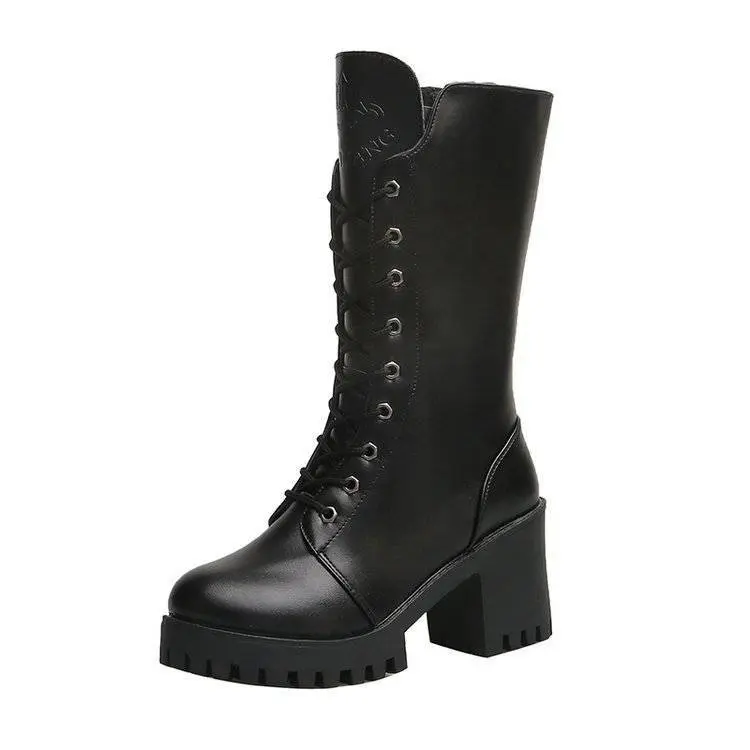 Women's Boots High Top 2021 Chunky Platform Pu Over-the-Knee High Boots Women Retro Punk Increasing Long Shoes Woman889