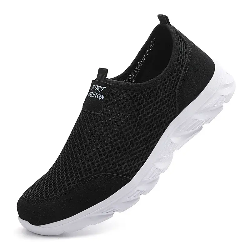 Lightweight Casual Shoes Soft Sole Men Shoes Sneakers Mesh Breathable Slip-On Loafers Big Size 35-42