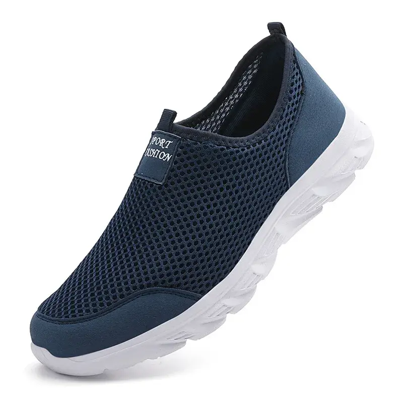 Lightweight Casual Shoes Soft Sole Men Shoes Sneakers Mesh Breathable Slip-On Loafers Big Size 35-42