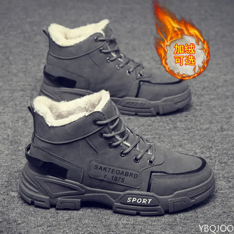 Men's Ankle Boots Fashion Male Vintage Styles Winter Boots Casual Men Shoes Comfortable Platform Shoes Tooling SkateBoard Shoes