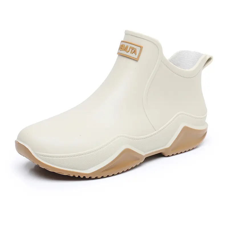 New Rain Shoes Ankle Women Waterproof Shoes Rain Boots Men Anti-slip Wear-resistant Plush Fashion Kitchen Summer Winter 2024