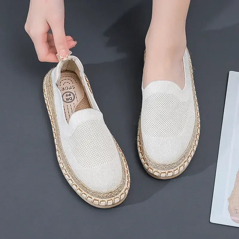 Women's Breathable Sneakers Flat Casual Shoes Slip on Ladies Loafers Vulcanized Shoes Walking Sneaker Footware 2025