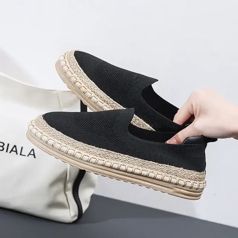 Women's Breathable Sneakers Flat Casual Shoes Slip on Ladies Loafers Vulcanized Shoes Walking Sneaker Footware 2025