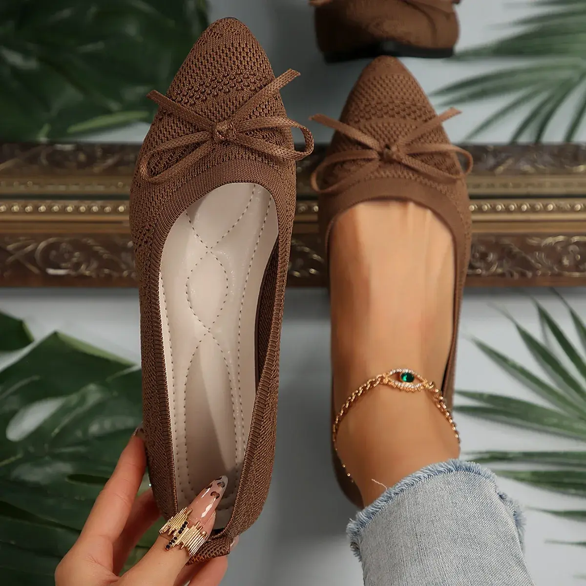 New Style Pointed Toe Shallow Mouth Breathable Comfortable Casual Flats Shoes Wear-resistant Non-slip Loafers Women 2025