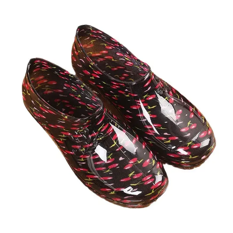 Low-Top Shallow Waterproof Women's Shoes Kitchen Anti-Slip Reinforced Cotton Fleece Boats Shoes Rain Boots 2025