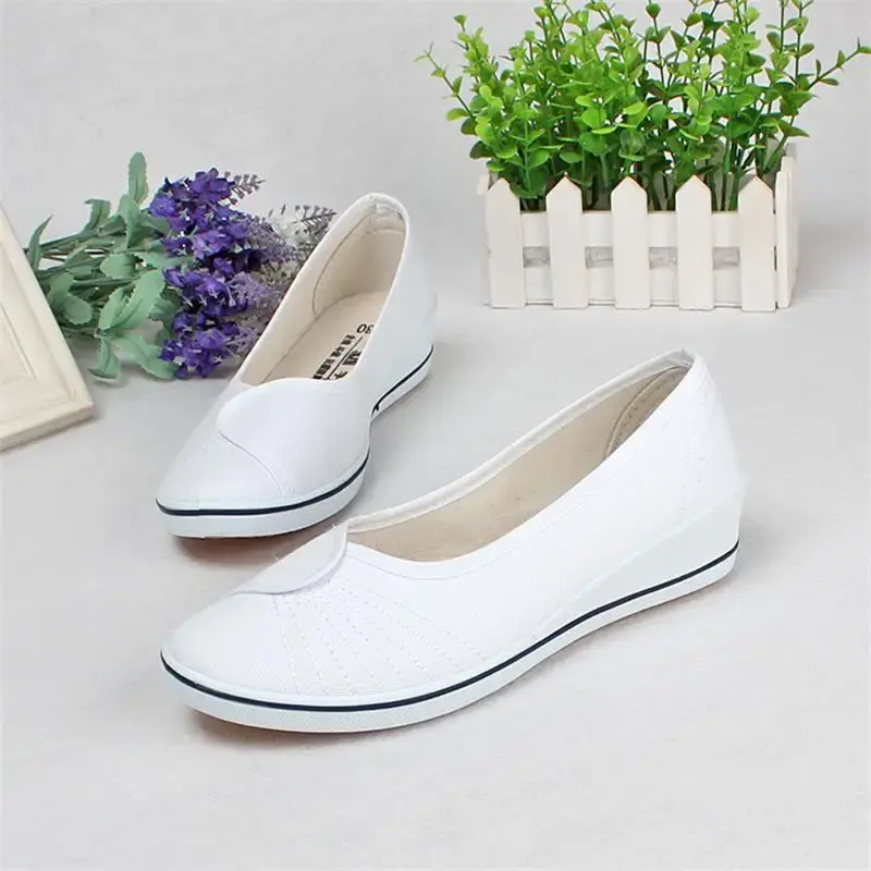 White Lace Hollow Breathable Little White Shoes Flat Mid Wedge Heel Women's Summer Beauty Shoes Size 34-41 White Sneakers Women