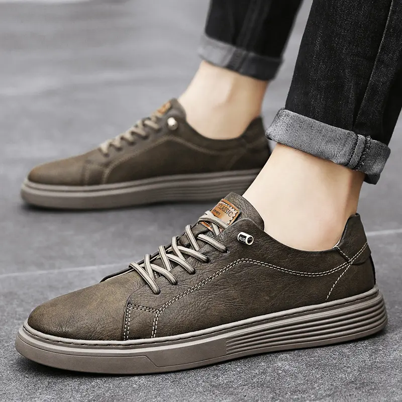 Italian Genuine Leather Casual Shoes Men's Lace Up Oxford  Outdoor Jogging  Office Men's Dress Shoes Large Size 36-47