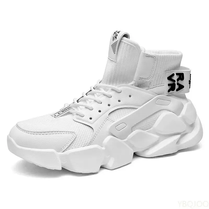 New High-top Beige Men's Sneakers Chunky Men Shoes Heighten Fashion Casual Plus Size Zapatillas Damping Tennis Shoes 2023
