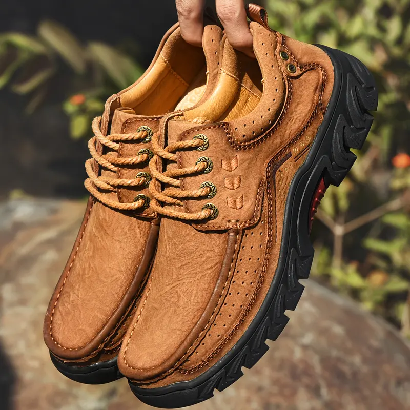 2024 New High Quality Men's Shoes 100% Genuine Leather Casual Shoes Waterproof Work Shoes Cow Leather Loafers Plus Size 38-46